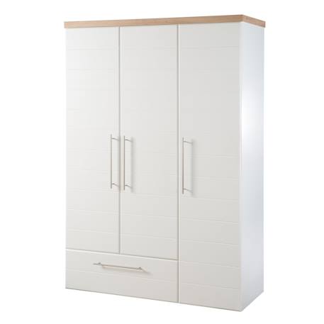 Armoire bébé 3 portes à fermeture douce nele Blanc / chêne artisan 1 - vertbaudet enfant 