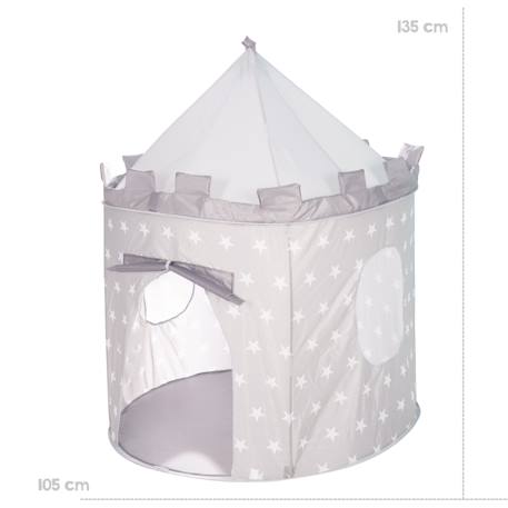 Tente pop up en forme de château fort motif étoiles Gris étoilé 3 - vertbaudet enfant 