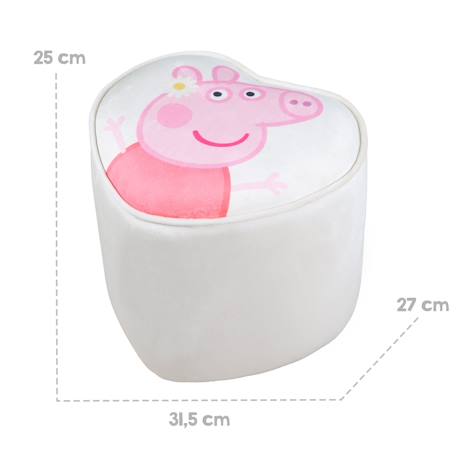 Tabouret pouf en velours imprimé et bois peppa pig Beige / cœur+Beige / cube 5 - vertbaudet enfant 