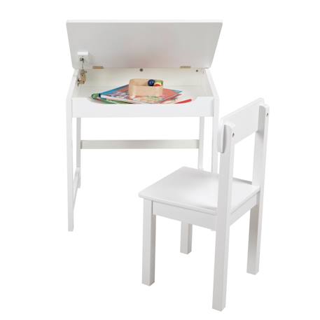 Bureau d'écolier avec rangement intégré et chaise Blanc 6 - vertbaudet enfant 