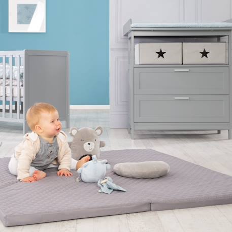 Tapis d'éveil pliant transformable en matelas pour lit bébé Gris anthracite 2 - vertbaudet enfant 