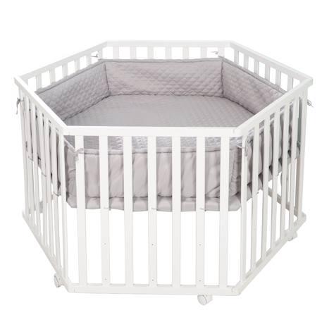 Tapis de parc bébé hexagonal roba style - rembourrage latéral sécurisé Bleu clair / ciel+Gris argenté+Rose / mauve+Vert givré 6 - vertbaudet enfant 