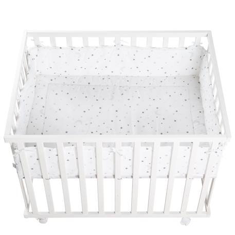 Parc bébé rectangulaire réglable + tapis imprimé sternenzauber Blanc - etoiles grises 1 - vertbaudet enfant 