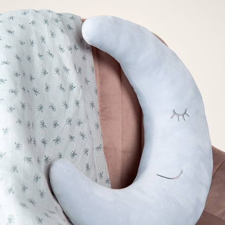 Coussin décoratif demi-lune pour chambre d'enfant roba style Bleu clair+Gris argenté+Rose pastel+Vert givré 2 - vertbaudet enfant 