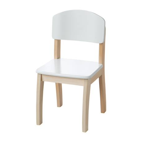 Chaise à dossier arrondi en bois massif Blanc et naturel 1 - vertbaudet enfant 