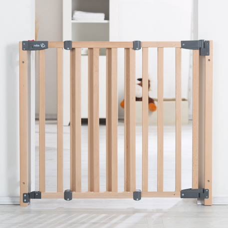 Barrière de sécurité en bois massif avec portillon magnétique Naturel 2 - vertbaudet enfant 