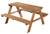 Table pique-nique en bois massif 4 places + 2 coussins Gris / motif étoiles+Teck / motif étoiles 9 - vertbaudet enfant 