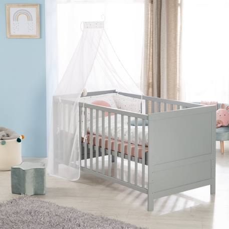 Lit bébé évolutif convertible en lit junior Gris taupe 2 - vertbaudet enfant 