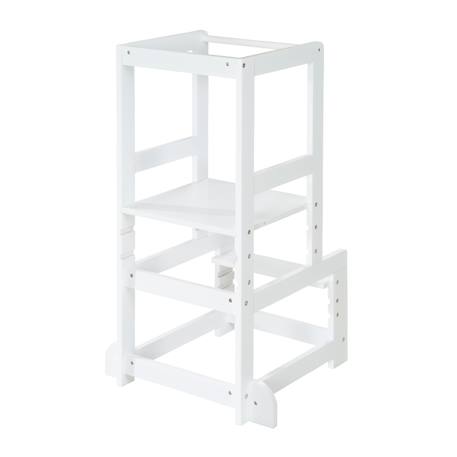 Tour d'apprentissage évolutive en bois Blanc+Gris anthracite 1 - vertbaudet enfant 