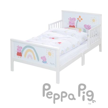 Lit enfant avec barrières de sécurité et linge de lit Blanc / peppa pig 3 - vertbaudet enfant 