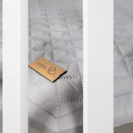 Parc bébé rectangulaire sur roulettes + tapis déperlant roba style Blanc - gris argenté+Blanc - vert givré 4 - vertbaudet enfant 
