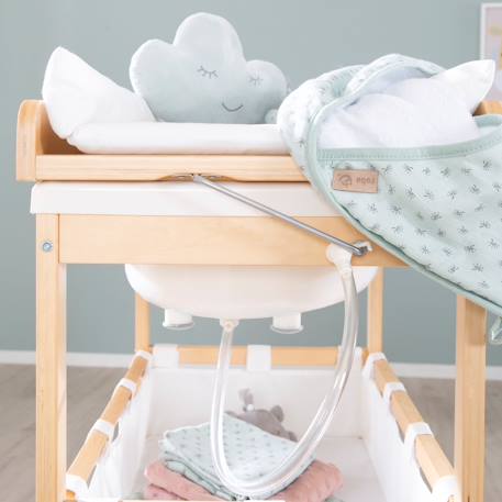 Table à langer avec baignoire 2en1 + matelas à langer imperméable Bois naturel / blanc 6 - vertbaudet enfant 