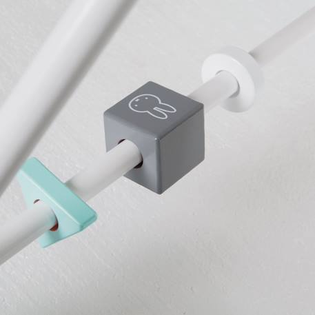 Portique d'éveil en bois massif + 3 pendentifs - arche d'activités Blanc - gris / miffy+Multicolore+Naturel / Anthracite 3 - vertbaudet enfant 