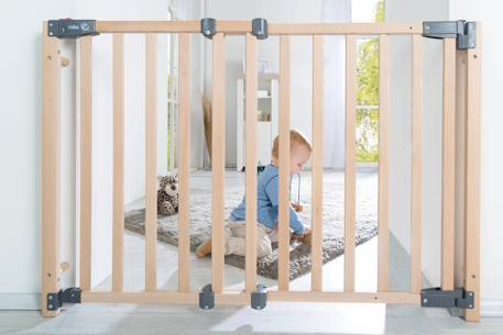 Barrière de sécurité en bois massif avec portillon magnétique Naturel 4 - vertbaudet enfant 