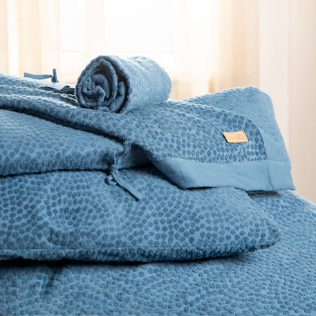 Parure de lit enfant en coton bio 2 pièces seashells Bleu indigo+Écru 2 - vertbaudet enfant 