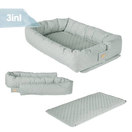 Réducteur de lit 3 en 1 tissu déperlant roba style Gris argenté+Rose pastel+Vert givré 16 - vertbaudet enfant 