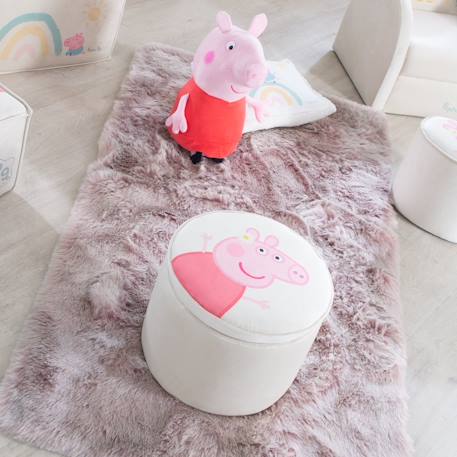 Boite de rangement en bois et velours - pouf coffre rond peppa pig Beige - peppa pig 6 - vertbaudet enfant 