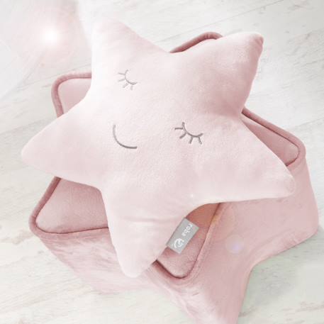 Coussin décoratif étoile pour chambre d'enfant roba style Bleu clair+Gris argenté+Rose pastel+Vert givré 14 - vertbaudet enfant 