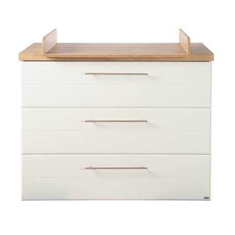 Commode à langer évolutive 3 tiroirs  nele Blanc / chêne artisan 2 - vertbaudet enfant 