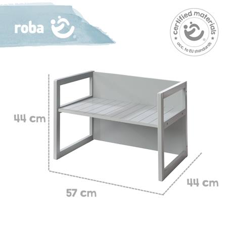 Table convertible en banc évolutif à 2 hauteurs d'assise Blanc+Gris 11 - vertbaudet enfant 