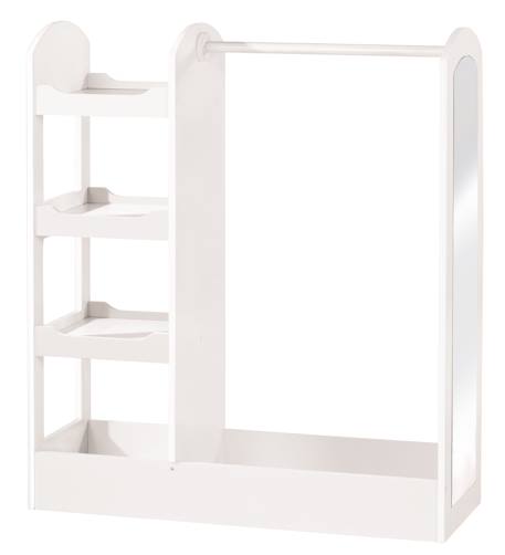 Portemanteau bébé avec miroir, penderie et étagères Blanc 1 - vertbaudet enfant 