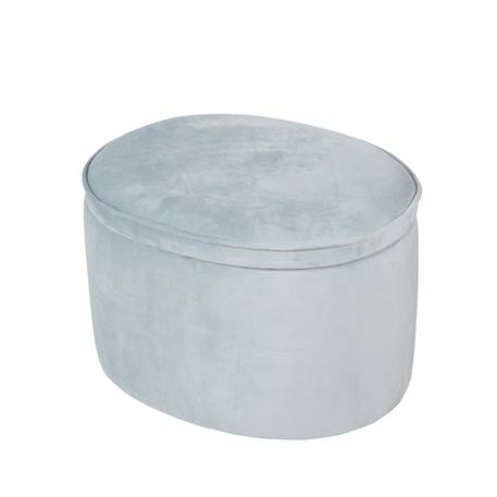 Pouf coffre ovale en bois et velours - tabouret avec rangement lil sofa Bleu clair+Gris argenté+Rose pastel 3 - vertbaudet enfant 
