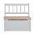 Banc-coffre à jouets en bois massif résistant aux rayures woody Blanc - naturel+Gris taupe - naturel 9 - vertbaudet enfant 