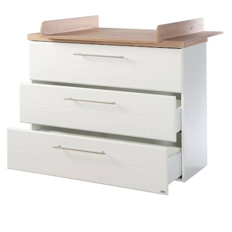 Commode à langer évolutive 3 tiroirs  nele Blanc / chêne artisan 5 - vertbaudet enfant 