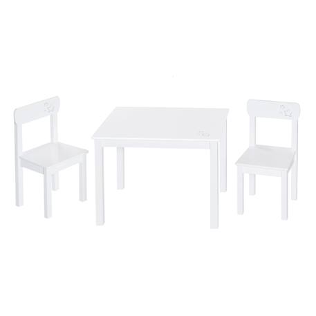 Set table et 2 chaises enfant en bois massif little stars Blanc / motifs étoiles 1 - vertbaudet enfant 