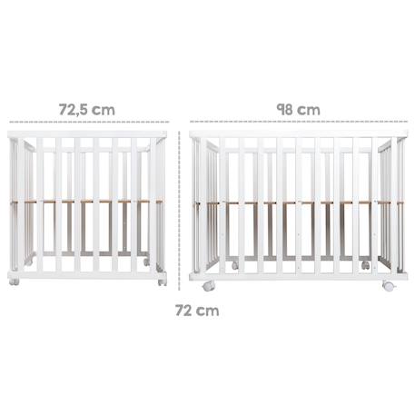 Parc bébé rectangulaire sur roulettes + tapis déperlant roba style Blanc - gris argenté+Blanc - vert givré 3 - vertbaudet enfant 