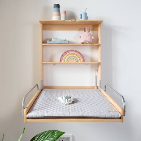 Table à langer murale pliante + matelas à langer déperlant roba style Anthracite / gris argenté+Blanc / gris argenté+Bois naturel / gris argenté+Gris taupe / gris argenté 17 - vertbaudet enfant 