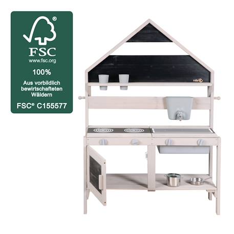 Cuisine extérieure en forme de maison en bois fsc® avec accessoires Gris 5 - vertbaudet enfant 