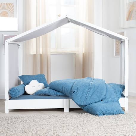 Parure de lit enfant en coton bio 2 pièces seashells Bleu indigo+Écru 4 - vertbaudet enfant 