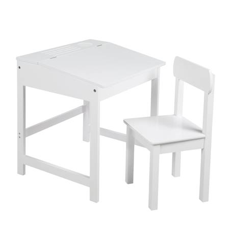 Bureau d'écolier avec rangement intégré et chaise Blanc 1 - vertbaudet enfant 