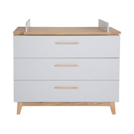 Commode à langer évolutive 3 tiroirs  caro Gris clair / chêne doré 2 - vertbaudet enfant 