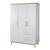 Armoire bébé 3 portes et 2 tiroirs à fermeture douce caro Gris clair / chêne doré 1 - vertbaudet enfant 