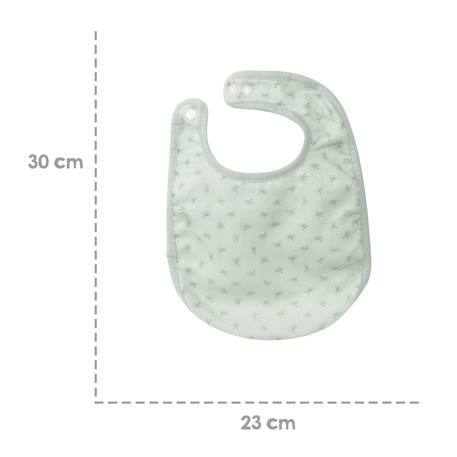 Lot de 3 bavoirs ajustables en coton bio lil planet Bleu clair et gris argenté+Rose pastel et gris argenté+Vert givré et gris argenté 17 - vertbaudet enfant 