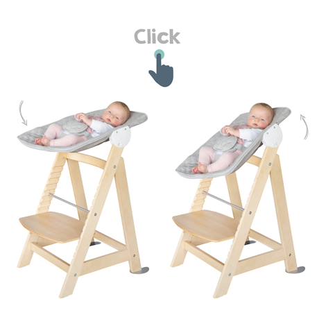 Chaise haute évolutive born up avec transat déperlant et inclinable roba style Blanc - gris argenté+Blanc - vert givré+Naturel - gris argenté+Naturel - vert givré 18 - vertbaudet enfant 