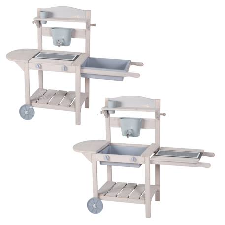 Cuisine extérieure pour enfant avec barbecue en bois fsc® Gris 6 - vertbaudet enfant 