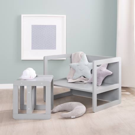 Set table convertible en banc et 1 chaise évolutive Anthracite+Beige+Blanc+Gris 20 - vertbaudet enfant 