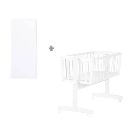 Berceau en bois sur roulettes avec matelas Blanc 5 - vertbaudet enfant 