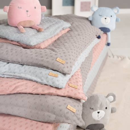Parure de lit bébé et enfant en coton bio 2 pièces lil planet Bleu clair+Gris argenté+Rose pastel+Vert givré 4 - vertbaudet enfant 