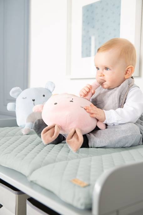 Matelas à langer déperlant à tête de lapin roba style Rose pastel+Vert givré 10 - vertbaudet enfant 