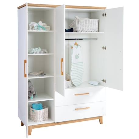 Chambre bébé évolutive complète - style scandinave avec soft-close finn Blanc / chêne doré 4 - vertbaudet enfant 