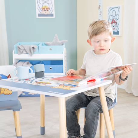 Set table et 2 chaises enfant avec pieds en bois massif Bleu gris - pat' patrouille 4 - vertbaudet enfant 