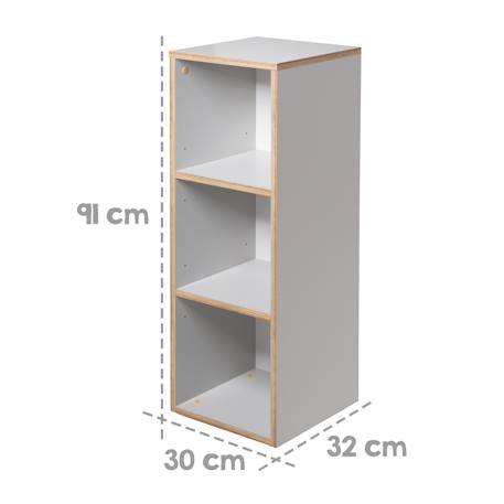 Étagère de rangement 3 cases pour chambre enfant caro Gris clair / chêne doré 5 - vertbaudet enfant 