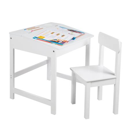 Bureau d'écolier avec rangement intégré et chaise Blanc 4 - vertbaudet enfant 
