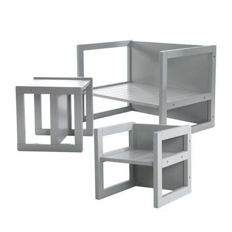 Set table convertible en banc et 2 chaises évolutives Blanc+Gris 7 - vertbaudet enfant 