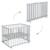 Parc bébé pliant en bois sur roulettes à freins Bicolore+Gris taupe 7 - vertbaudet enfant 