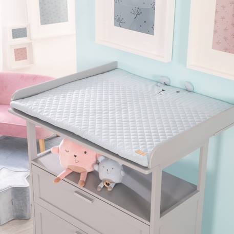 Tapis d'éveil avec arches et 5 jouets suspendus roba style Bleu clair - ourson benny+Gris argenté - ourson sammy+Rose - lapin lily 3 - vertbaudet enfant 